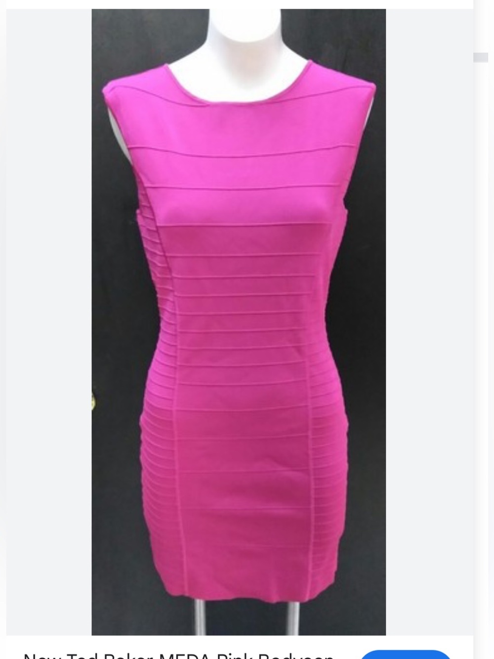 Ted Baker 3(6-8)Fitted Sleeveless Bandage Dress in Bright Pink